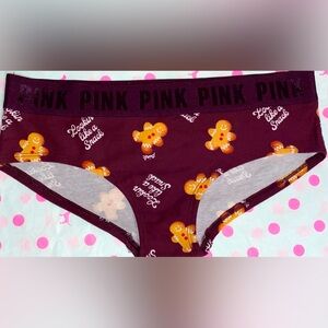 Victoria’s Secret Pink panties VS PINK logo hipster panty holiday gingerbread